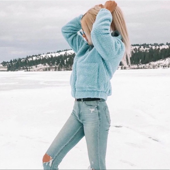 Light Blue Teddy Jacket 💓💓 - Picture 3 of 3